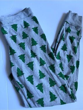 Hanna Andersson Winter Trees Holiday S Long John Pajama Pants green